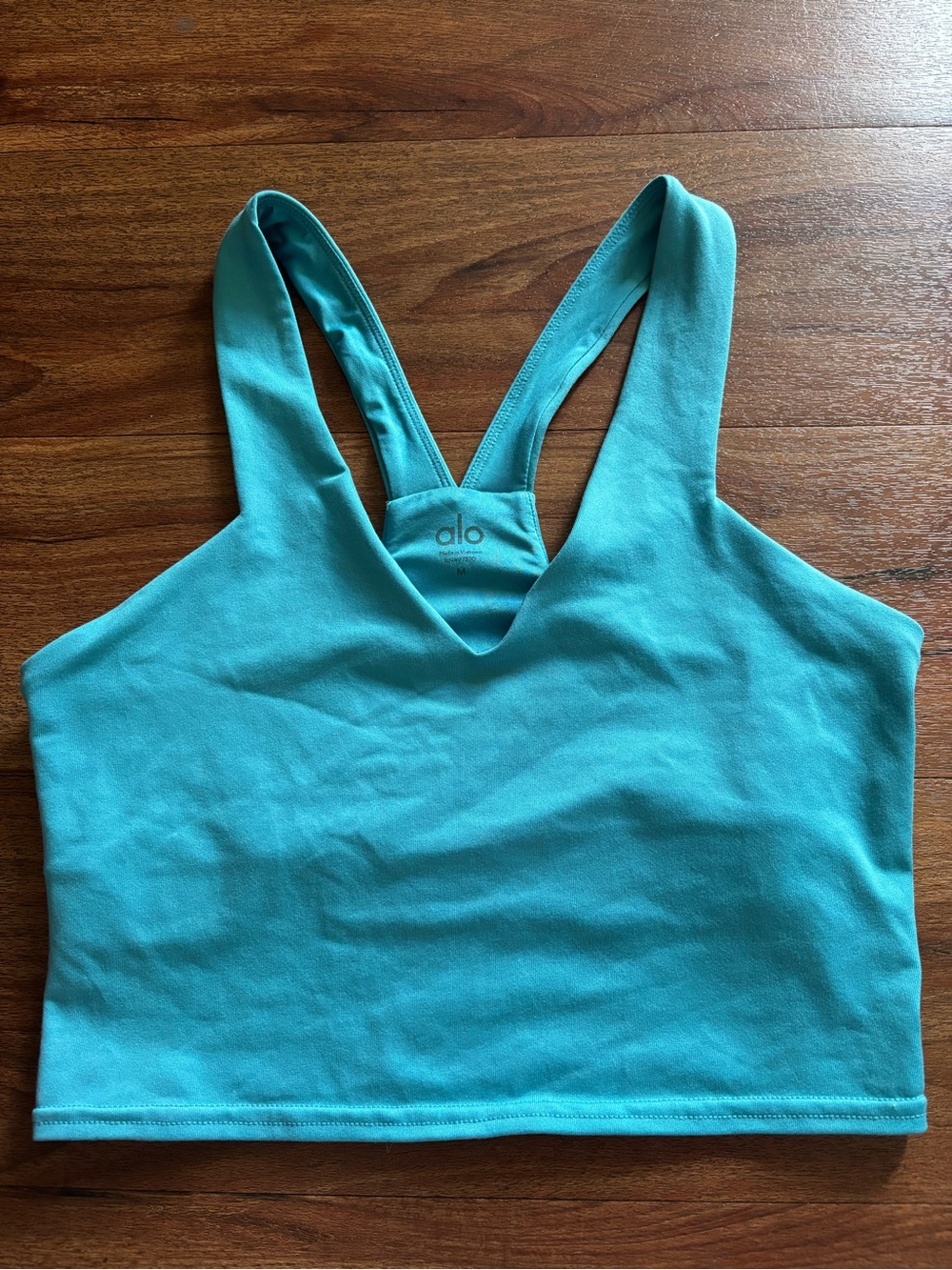 ALO Yoga Turquoise Crop Sports Bra Top